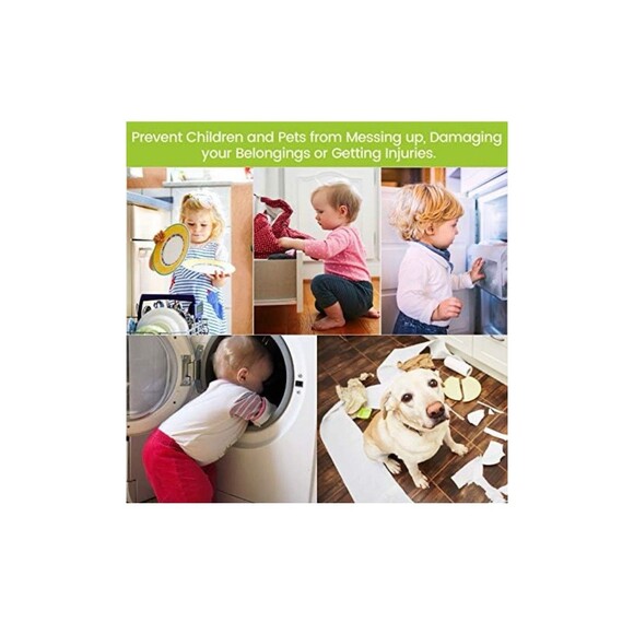 10 Pc Cabinet Locks, U-Shaped Baby Proofing Drawers, White NEW - Picture 6 of 7